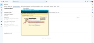 screenshot of step 10 in email account setup in Google Gmail host